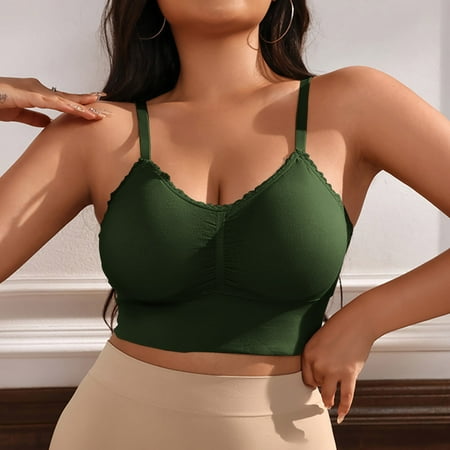 Aobny Sport Comfortable Bras for Woman Workout Green Underwear Nylon Seamless Tops for Women s Plus Trendy XXXL