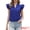 Royal Blue, variant on Women's Eyelet V Neck Ruffle Cap Sleeve Embroidered Cotton Blouses L White