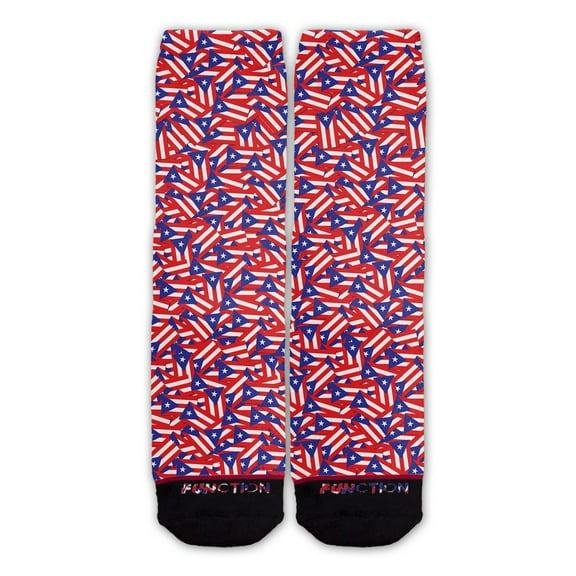 Function - Puerto Rican Flag Repeating Pattern Fashion Sock