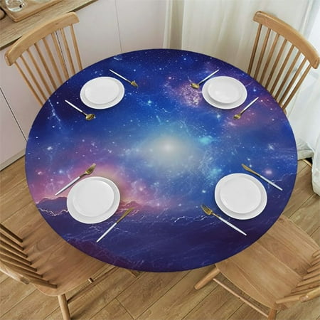 

Autua Star Cluster Galaxy Round Table Cover Stain Resistant & Washable Indoor Outdoor Kitchen Dining Wedding Parties Tablecloth 100% Polyester Fiber 38 -42