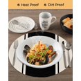 thumbnail image 3 of 13 Inch Round Placemats Set of 4, Black Vintage Non Slip Heat Insulation PP Table Mats, Geometric Stripes Simple Lines Washable Place Mats for Kitchen Dining Party Table Decor, 3 of 7
