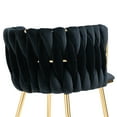 thumbnail image 7 of Set of 2 Accent Chairs, Counter Height Dining Chairs with Curved Backrest and Armrest, 2 pcs Leisure Chairs with Metal Legs for Living Room Dining Room, Black, 7 of 7