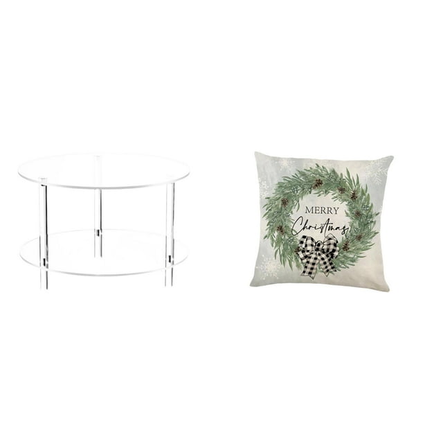 Mesa auxiliar redonda de acrílico,Mesa auxiliar redonda de acrílico,mesita de noche.,Mesa auxiliar redonda pequeña de acrílico transparente para bebidas,Funda de almohada,Funda de almohada