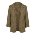 thumbnail image 4 of Vedolay Coats Womens Casual Open Front Long Sleeve Work Business Lapel Blazers Jacket,Khaki L, 4 of 4