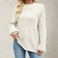 thumbnail image 5 of Women's Clothing Casual Pullover Knit Sweaters Cozy Winter Teacher Casual Outfit Women's Knit Pullover Sweater Casual Loose Fit Semi High Neck Solid Color Basic Top For Fall Winter Comfort Wear, 5 of 9