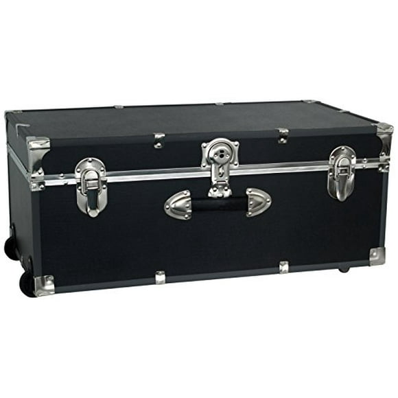 Seward Trunk Wheeled Footlocker, Black
