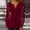 Red, variant on Women‘s Spring & Fall Lace Trim Sleeve T-Shirt – Pleated Solid Color Button-Up Basic Casual Blouse Blue，3XL