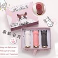 thumbnail image 2 of Lápiz labial HUOGUO con dibujos animados de gatos, impermeable, de larga duración, juego de 3 unidad, 2 of 4