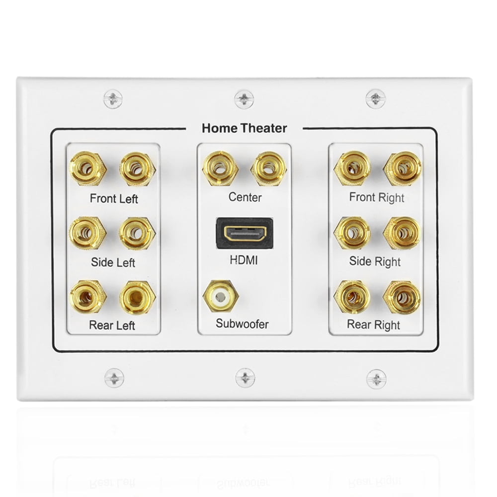 Home Theater Speaker Wall Plate Outlet 7.1 Surround Sound Audio
