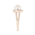 thumbnail image 3 of ANGARA Freshwater Cultured Pearl Ring with Beaded Split Shank in 14K Rose Gold for Women | June Birthstone, Birthday, Anniversary, Jewelry Gift for Women | Pearl Ring, 3 of 8
