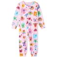 thumbnail image 1 of Pyjama une Pièce en Coton Ajusté pour Bébé et Fille, Fermeture Éclair devant, Alphabet Rose, 3-6 Mois, 1 of 2