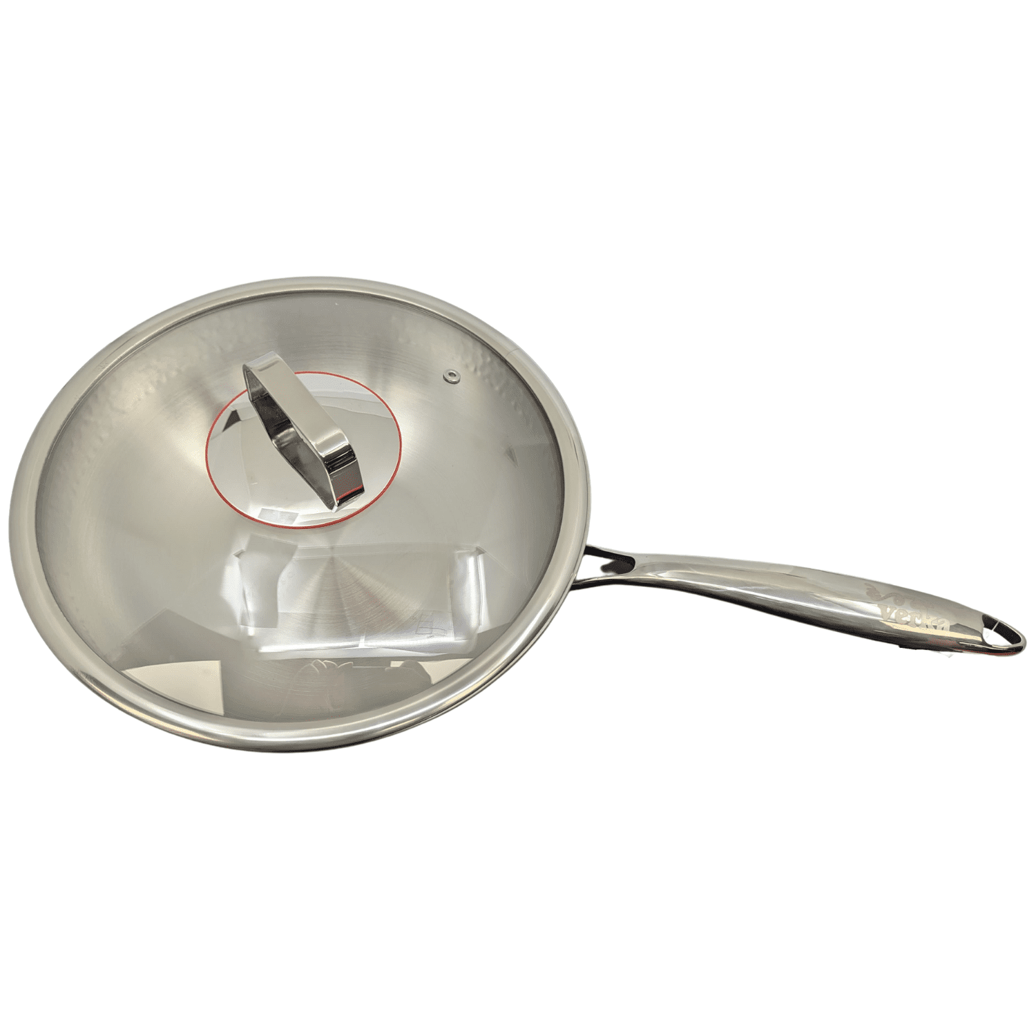 Verka 3-Ply Stainless Steel Copper Hammered Wok, 28cm