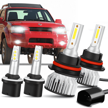 For 2003 Nissan Frontier 2004 LED Headlight High-Low Beam Fog Light Bulbs Kit 6000K 4pcs
