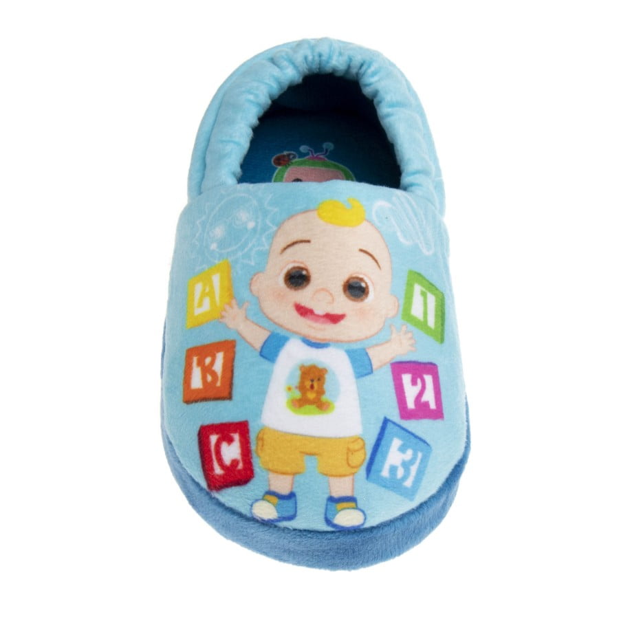 Cocomelon Dual Sizes Boys Nylex Fabric Slippers - Blue, 9-10