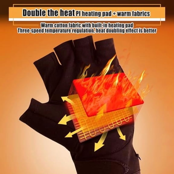 JOJOCY Heated Gloves Fingerless, Electric Glove with LED Screen Display Temperature USB Rechargeable Hand Warmer 4000mAh Gloves Electric Hand Warmer Gloves Unisex for Work, Crafts,