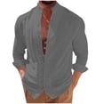 thumbnail image 2 of Stamzod Mens Linen Shirt Long Sleeve Button Down Cuban Guayabera Shirts for Men Lightweight Loose Fit Comfy Beach Hippie Shirts, 2 of 6