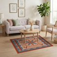 thumbnail image 3 of ODIKA 4'x6' Terracotta Sunset Geometric Washable Area Rug Artistic Floral Motif With Bold Borders And Modern Non-Slip, Chair-Friendly, Flatwoven for Home Office, Under Desk, 3 of 7