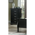 thumbnail image 3 of Newboti Furniture 1pc Black Finish Five Drawers Louis Philip Chest Solid Wood Contemporary Sleek Ample Storage 02486, 3 of 5