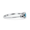 thumbnail image 2 of Infinity Promise Ring Round Ring Lab Created Blue Opal 925 Sterling Silver Size 9, 2 of 5
