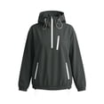 thumbnail image 7 of Tsivenald Women's Fashion Solid Color Long Sleeve Pocket Zipper Outdoor Waterproof Rain Jackets Windbreaker Coat, Gray S-2XL, 7 of 7