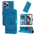 thumbnail image 2 of Funda tipo cartera GANGXUN para iPhone 16 Pro , diseño girasol, cuero PU, soporte, cierre magnético, tarjetero, 2 of 5