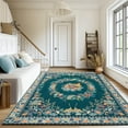 thumbnail image 5 of 4x6 Washable Area Rugs for Living Room, Soft Low Pile Butterfly Insect Printed Throw Rugs with Rubber Backing, Non Slip Stain Resistant Indoor Floor Carpet for Dining Room Home Decor, Dark Green, 5 of 9
