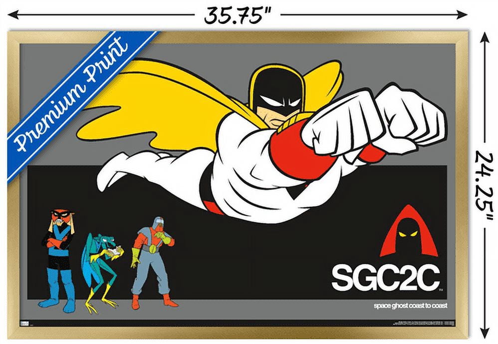 Space Ghost Coast to Coast - Group Bar Wall Poster, 22.375" x 34", Framed