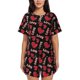 thumbnail image 1 of Fotbe Heart Conjunto de Pijama Estampado para Mujer, 2 Piezas, Ropa de Dormir con Camiseta de Manga Corta y Shorts Suaves-Medium, 1 of 6
