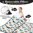 thumbnail image 3 of Monster Cartoon Truck Gray Pattern Teens Toddler Nap Mat with Pillow, Sleeping Mat Bag for Preschool Daycare 59"x22", 3 of 6