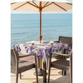 thumbnail image 3 of Outdoor Tablecloth with Umbrella Hole for Patio/Picnic/Party/Camping, Purple Flowers Waterproof Table Cloth Square Cover Washable, Butterfly Spring Floral Rustic Farmhouse (60"x 60"), 3 of 8