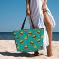 thumbnail image 2 of Beach Bag For Women, Cute Hamburger Light Blue Beach Tote Bag Swim Pool Bag Large Tote With Pockets For Workout., 2 of 2