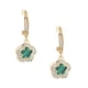 thumbnail image 1 of Aretes de gancho ZVEZDA circonias chapa de oro 18k Malaquita, 1 of 1