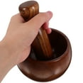 thumbnail image 5 of Minkissy Wooden Mortar Pestle Set 1Set For Cooking Grinding Bowls Practical Design 7.7In Height, 5 of 5