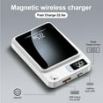 thumbnail image 5 of 5000mAh Magnetic Wireless Power Bank, 22.5W Fast Charging with LED Digital Display, Compatible with Wireless and Wired Charging, USB -C Battery Pack for Quick Charging Mobile Power, White, 5 of 12