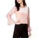 thumbnail image 1 of Kensie Blusa de punto con manga de encaje para mujer, rosa, pequeña, 1 of 2