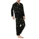 thumbnail image 2 of Balery Star Silver Glitter Pijama para Hombre de Dos Piezas con Manga Larga, Conjunto de Dormir y Descanso Suave con Bolsillos-Medium, 2 of 7