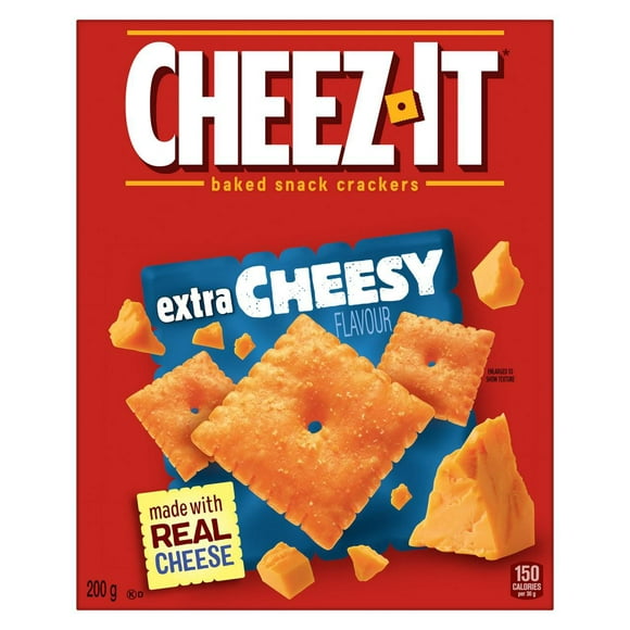 Cheez-It Baked Snack Crackers Extra Cheesy Flavour 200g, Made with real cheese