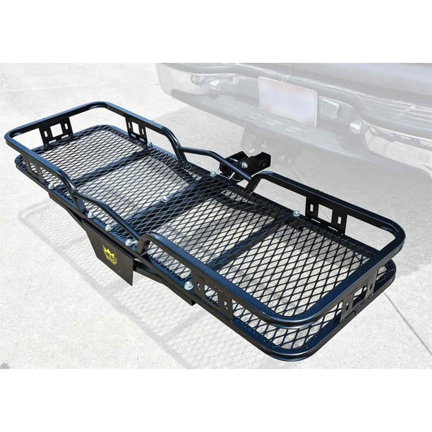 JEGS 90094 Hitch Mount Cargo Rack Fits 2 in. Receiver Hitches Folding Shank Heav