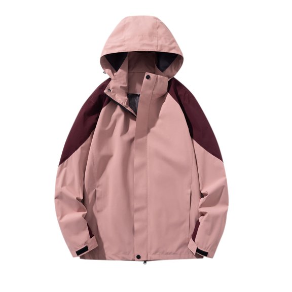 Bazeneo Mens Waterproof Jackets Lightweight Softshell Jacket with Hood Color Block Rain Jackets Hooded Windbreaker Outdoor Windproof Raincoat for Men Running Hiking Clothes Plus Size