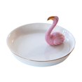 thumbnail image 2 of Bandeja de cerámica para joyas, escultura de flamencos, plato decorativo, regalo de cumpleaños Blanco Rosa, 2 of 9