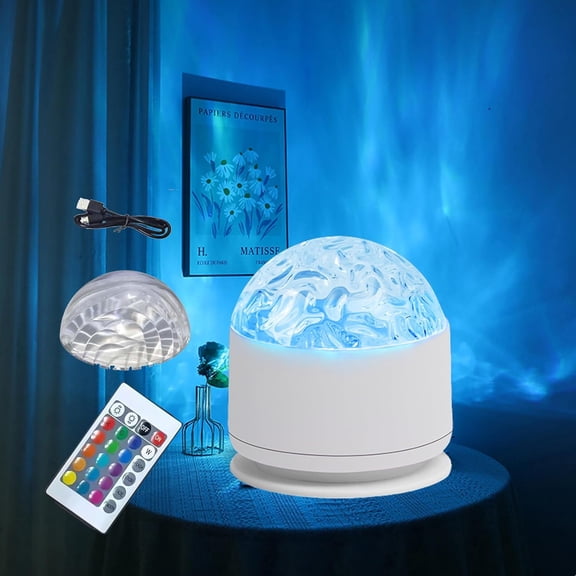 2 in 1 Aurora Lights Projector, 16 Color Aurora Night Light Projector,Remote Galaxy Light Projector,USB Recharge Ocean Wave Projector