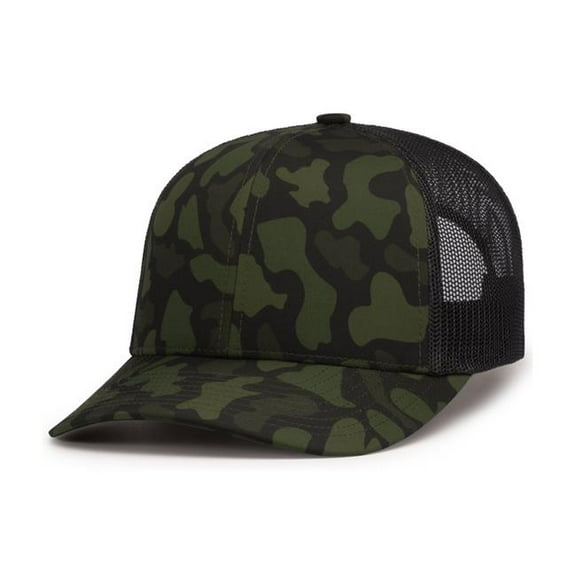 Pacific Headwear P686.1P1.OS Duck Camo Trucker Snapback Cap, Woodland & Light Charcoal - One Size