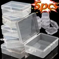 thumbnail image 2 of 1/5pcs Square Plastic Storage Box Transparent Acrylic Flip Cover Dustproof Mini Case Pill Jewelry Packaging Display Container 1pcs-Style01, 2 of 6