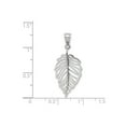 thumbnail image 4 of 14k White Gold Openwork Leaf Pendant Charm, Polished Botanical Jewelry for Women, 4 of 6