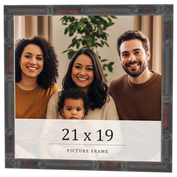 21x19 Frame Brown Bamboo with Dark Coffee/Walnut Finish | Solid Wood Picture Frame Width 0.75