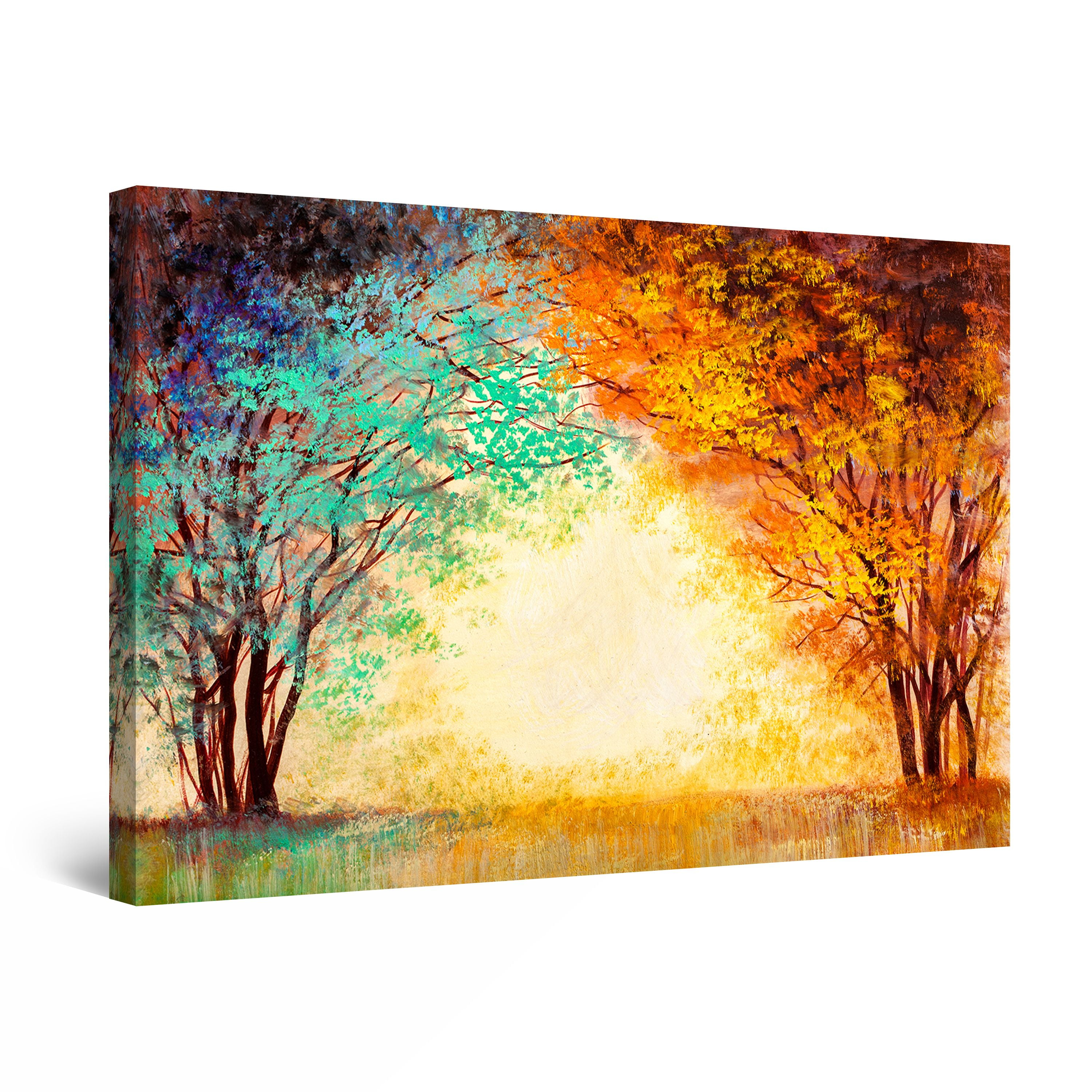 Startonight Canvas Wall Art Abstract Tranquility Of Sunrise Through Tree Branches Painting Framed Artwork Print For Living Room 32 X 48 Walmart Com Walmart Com