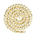 thumbnail image 5 of Nuragold 10k Real Yellow Gold Solid Cuban Curb Link 10mm Diamond Cut Pave Chain Bracelet (8"-9") Two Tone Italian Jewelry for Men, 5 of 10