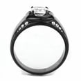 thumbnail image 3 of Mens Ring Square Cut Black Stainless Steel Round Band, 3 of 7