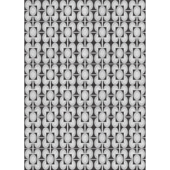 Ahgly Company Indoor Rectangle Patterned Carbon Gray Novelty Area Rugs, 6' x 9'