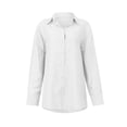 thumbnail image 6 of hirigin Women Shirt Long Sleeve Turn-Down Collar Button-Down Solid Blouse Tops for Casual Daily (Dark Green, L), 6 of 8